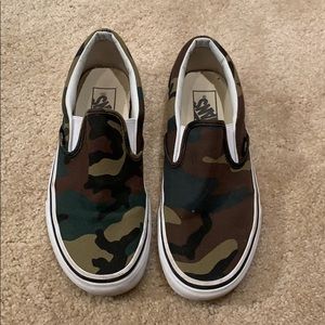 camo slip on vans